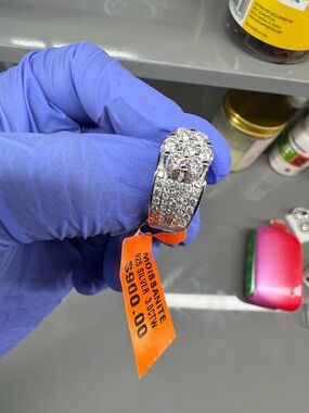 Men’s 925 Sterling Silver Moissanite with Rhodium Finish 🍀 Ring 3.00 CTW VVSD